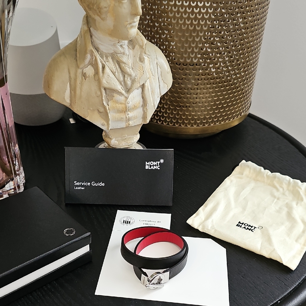 Montblanc - Double-Faced Leather Bracelet with Stainless Steel Snowcap Closure